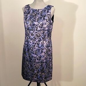 Ann Taylor Woman's Lined Sleeveless Blue Shimmer Dress, Size 6P